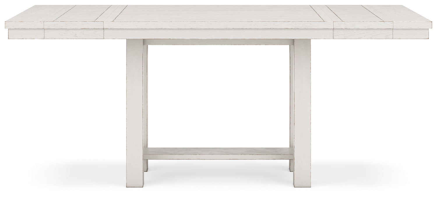 Robbinsdale Counter Height Dining Table, 2 Barstools, Bench and Server - D642D8