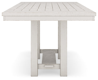 Robbinsdale Counter Height Dining Table, 2 Barstools, Bench and Server - D642D8