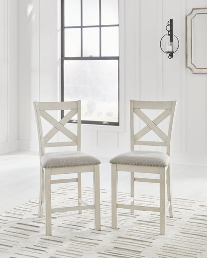 Robbinsdale Counter Height Dining Table, 2 Barstools, Bench and Server - D642D8