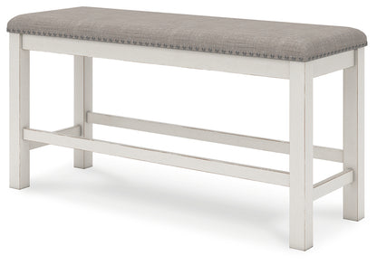 Robbinsdale Counter Height Dining Table, 2 Barstools, Bench and Server - D642D8