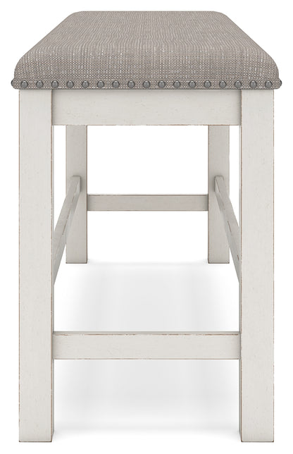 Robbinsdale Counter Height Dining Table, 2 Barstools, Bench and Server - D642D8