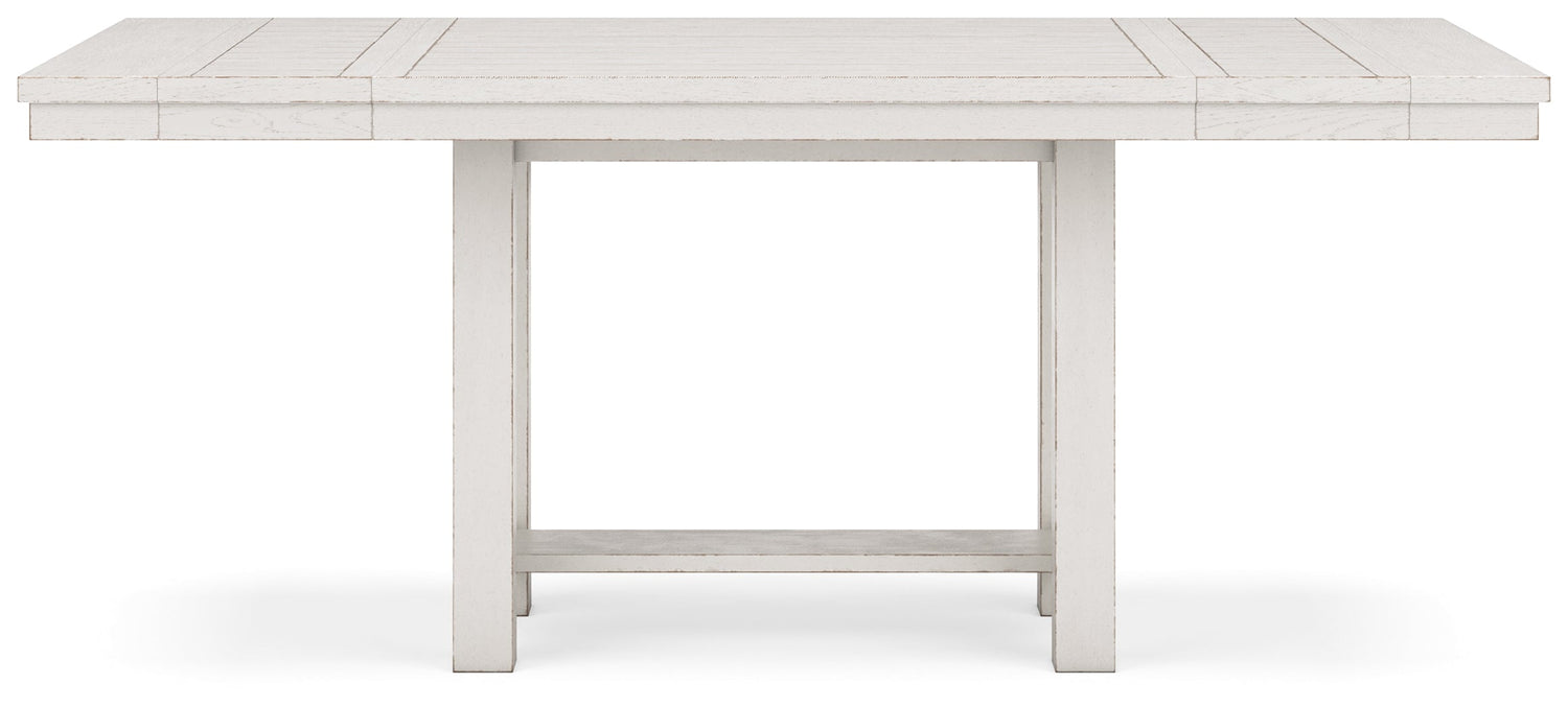 Robbinsdale Counter Height Dining Table and 4 Barstools and Bench in Antique White from Ashley - Luna Furniture