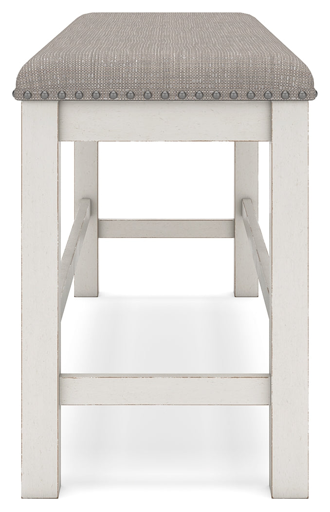 Robbinsdale Counter Height Dining Table and 4 Barstools and Bench in Antique White from Ashley - Luna Furniture
