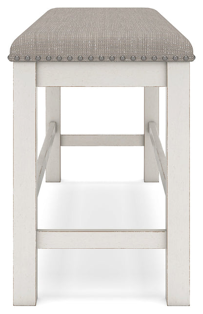 Robbinsdale Counter Height Dining Table and 4 Barstools and Bench in Antique White from Ashley - Luna Furniture