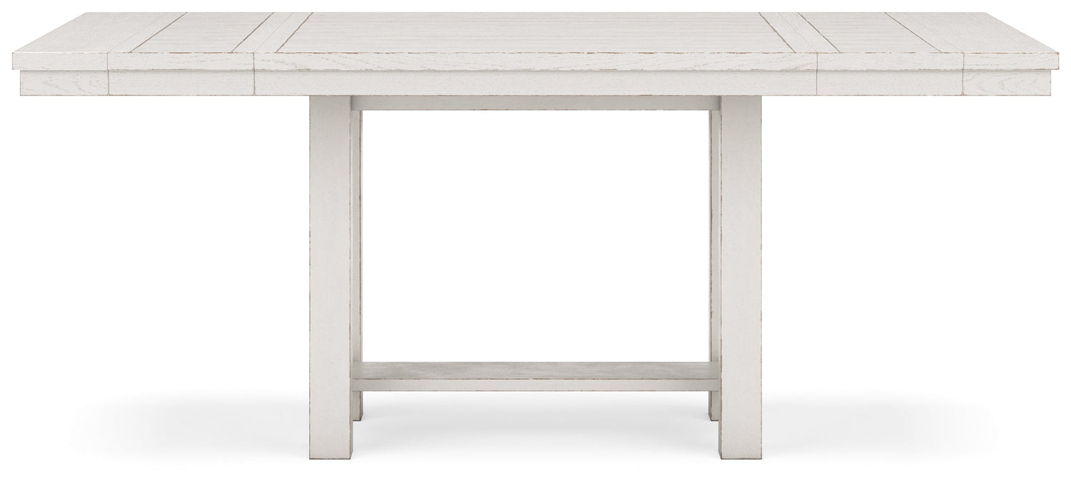 Robbinsdale Counter Height Dining Table and 8 Barstools in Antique White from Ashley - Luna Furniture