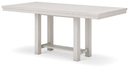 Robbinsdale Counter Height Dining Table and 8 Barstools in Antique White from Ashley - Luna Furniture