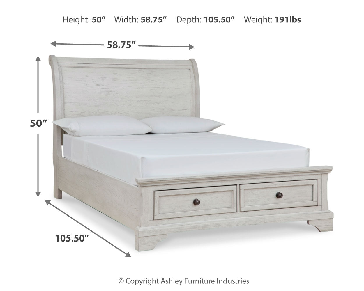 Robbinsdale Full Sleigh Storage Bed, Chest and Nightstand - B742B48
