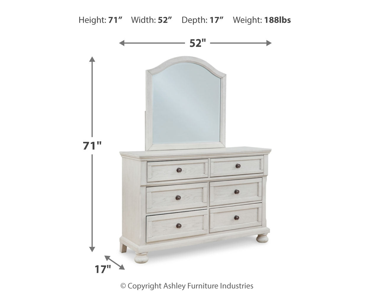 Robbinsdale Full Storage Sleigh Bed, Dresser, Mirror, Chest and Nightstand - B742B42