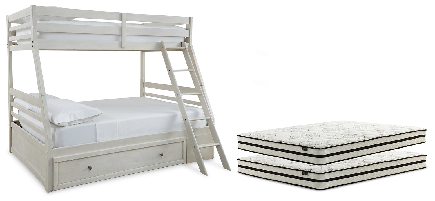 Robbinsdale Twin over Full with Storage and Mattresses - B742B39
