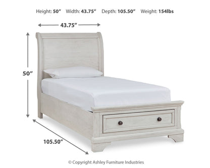 Robbinsdale Twin Sleigh Storage Bed, Dresser and Nightstand - B742B47