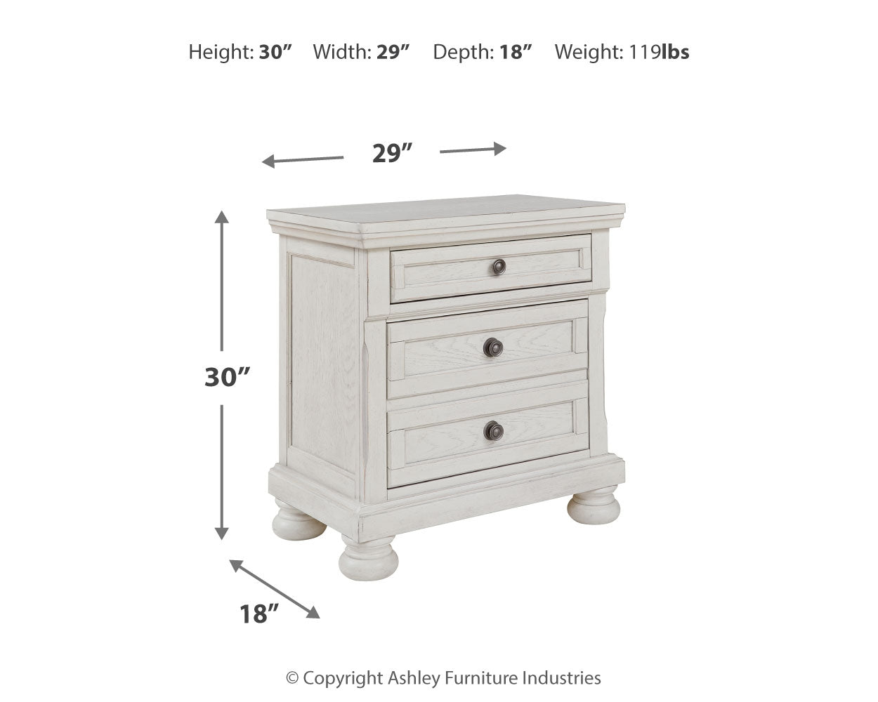 Robbinsdale Twin Sleigh Storage Bed, Dresser and Nightstand - B742B47