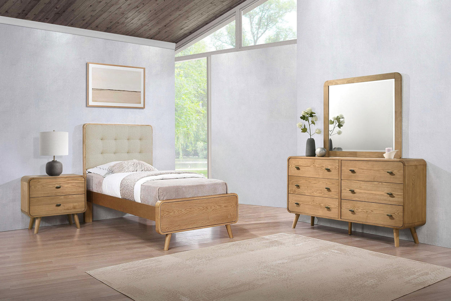 Robyn 4-piece Twin Bedroom Set Light Ash - 225091T-S4