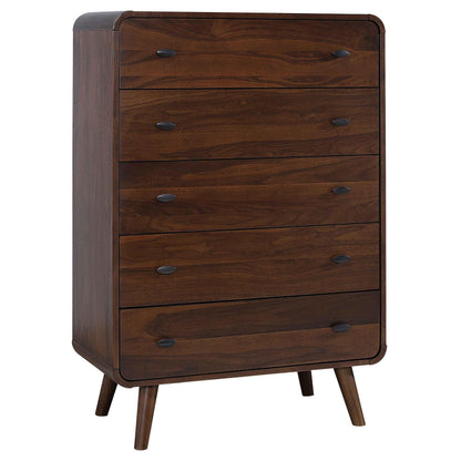 Robyn 5-piece Twin Bedroom Set Dark Walnut - 205131T-S5
