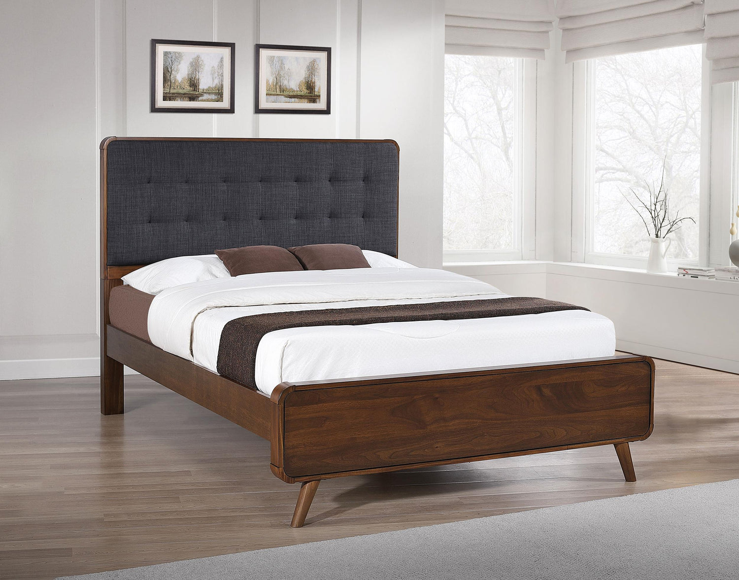Robyn Wood Full Platform Bed Dark Walnut - 205131F
