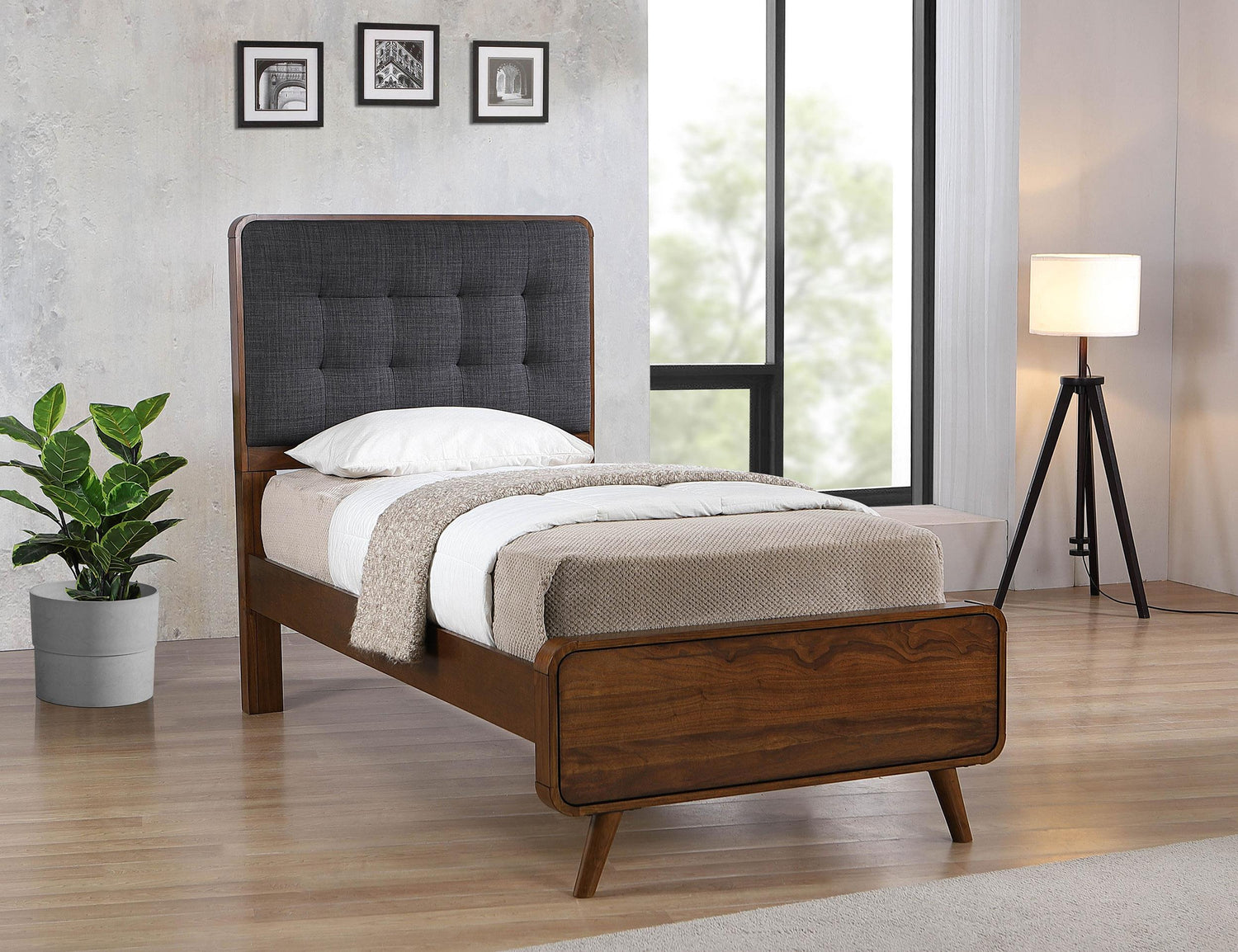 Robyn Wood Twin Platform Bed Dark Walnut - 205131T