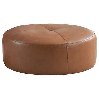 Rochelin Tan Leather Ottoman - OTT00400901