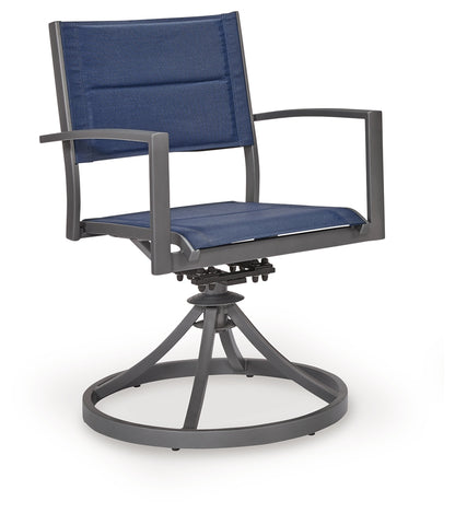 Rocky Creek Blue/Gray Outdoor Sling Swivel Chair (Set of 2) - PCP326-602A