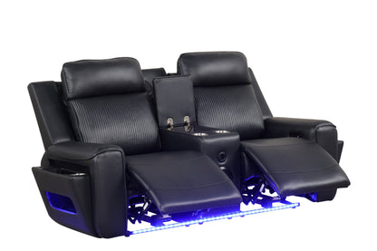 Rolls Royce Black Power Reclining Set - Rolls Royce Black 3PC Set