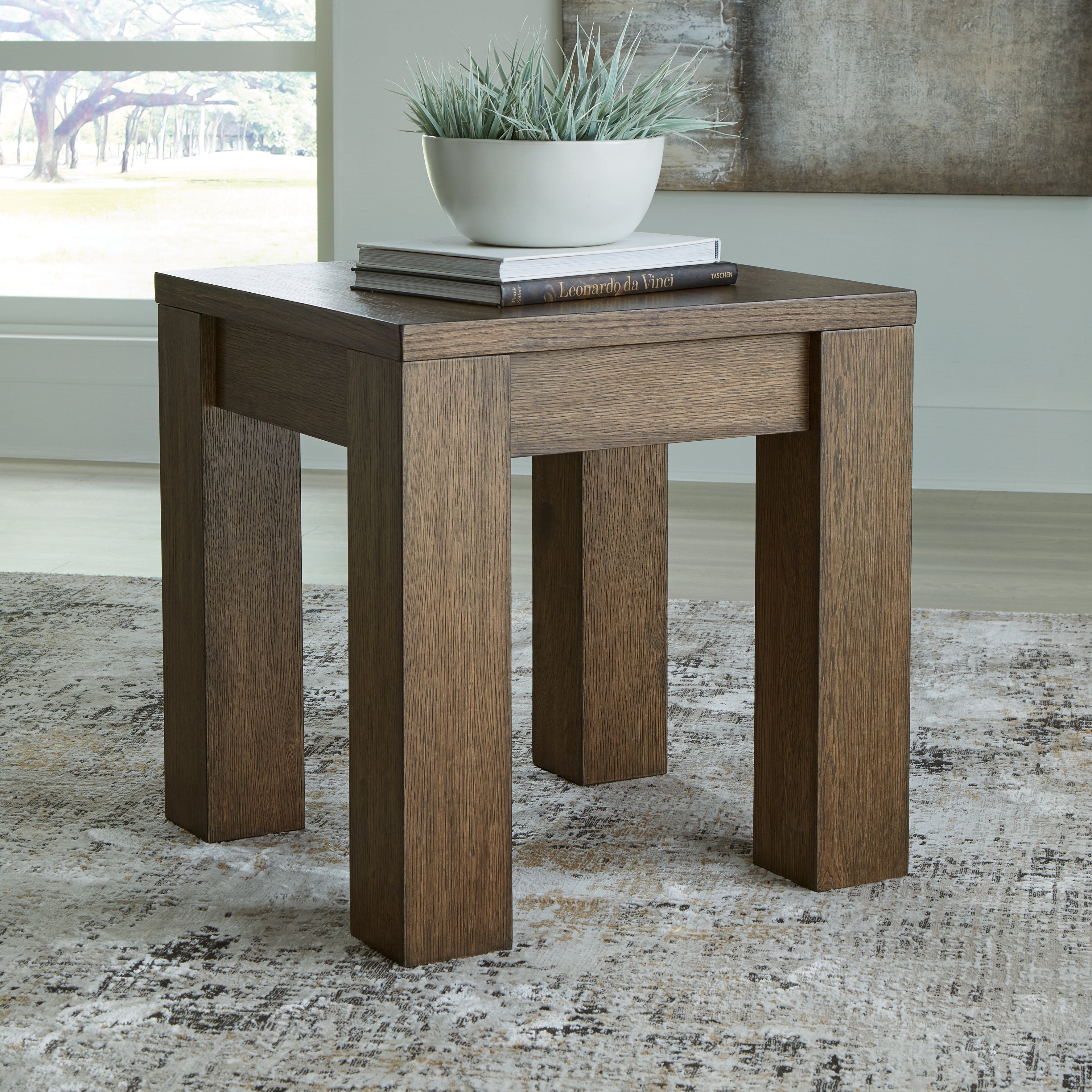 Rosswain Coffee Table with 2 End Tables in Warm Brown - PKG018509