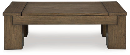 Rosswain Coffee Table with 2 End Tables in Warm Brown - PKG018509