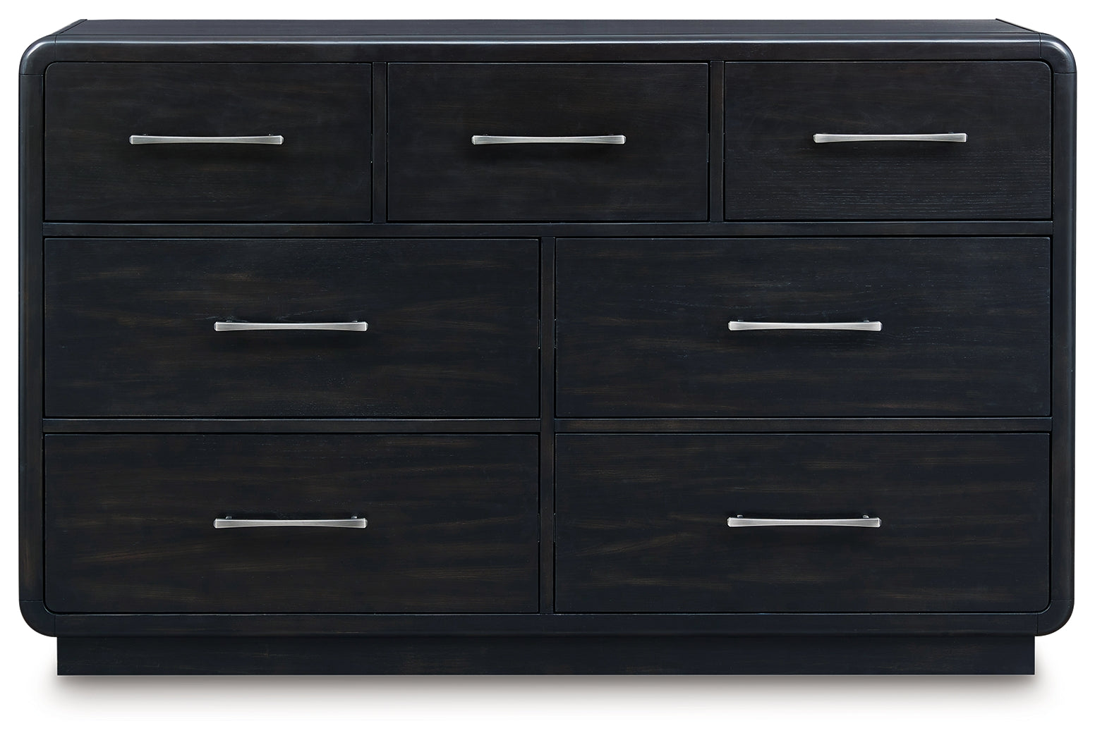 Rowanbeck Queen Upholstered Panel Bed with Dresser and 2 Nightstands in Gray/Black from Ashley - Luna Furniture