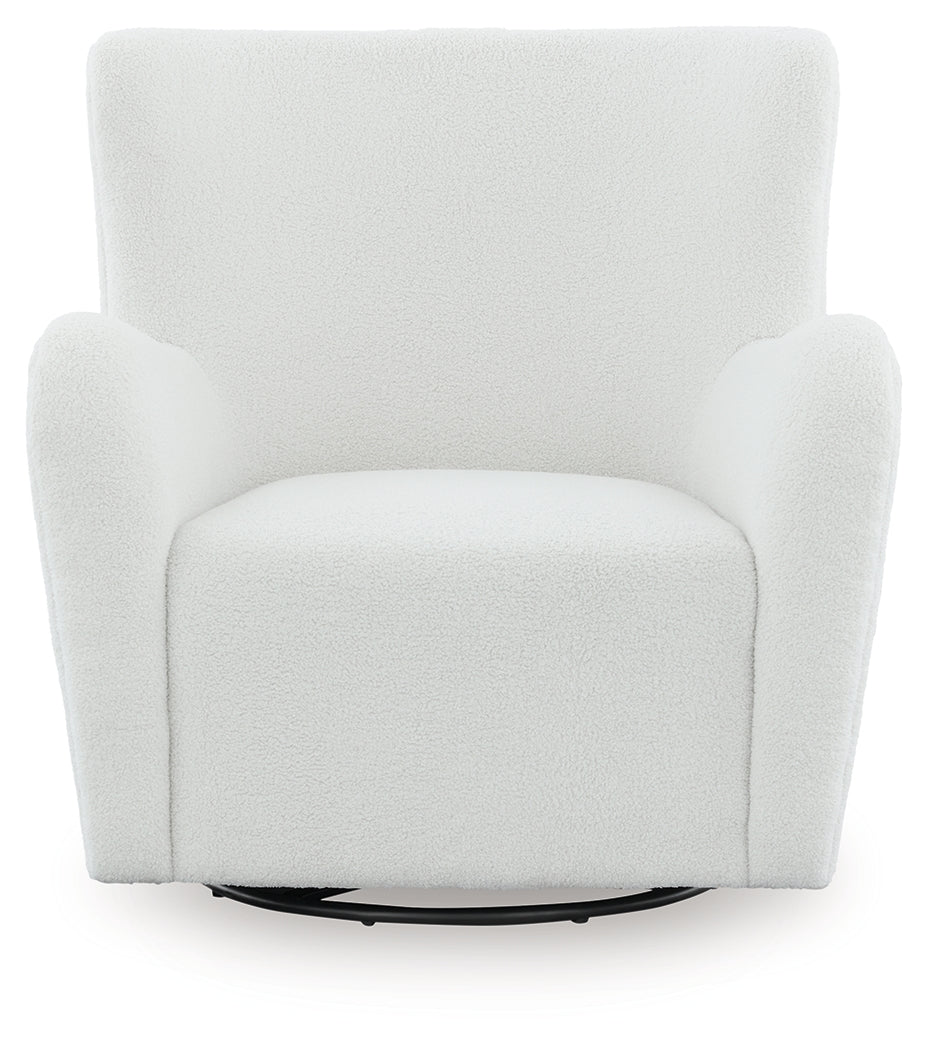 Rowenburg Cream Swivel Glider Accent Chair - A3000797