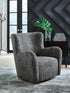 Rowenburg Heather Charcoal Swivel Glider Accent Chair - A3000796
