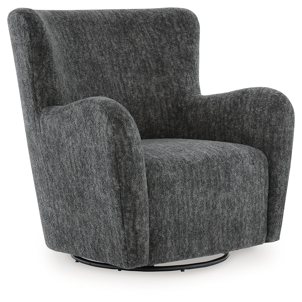 Rowenburg Heather Charcoal Swivel Glider Accent Chair - A3000796