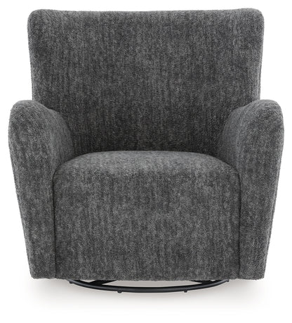 Rowenburg Heather Charcoal Swivel Glider Accent Chair - A3000796