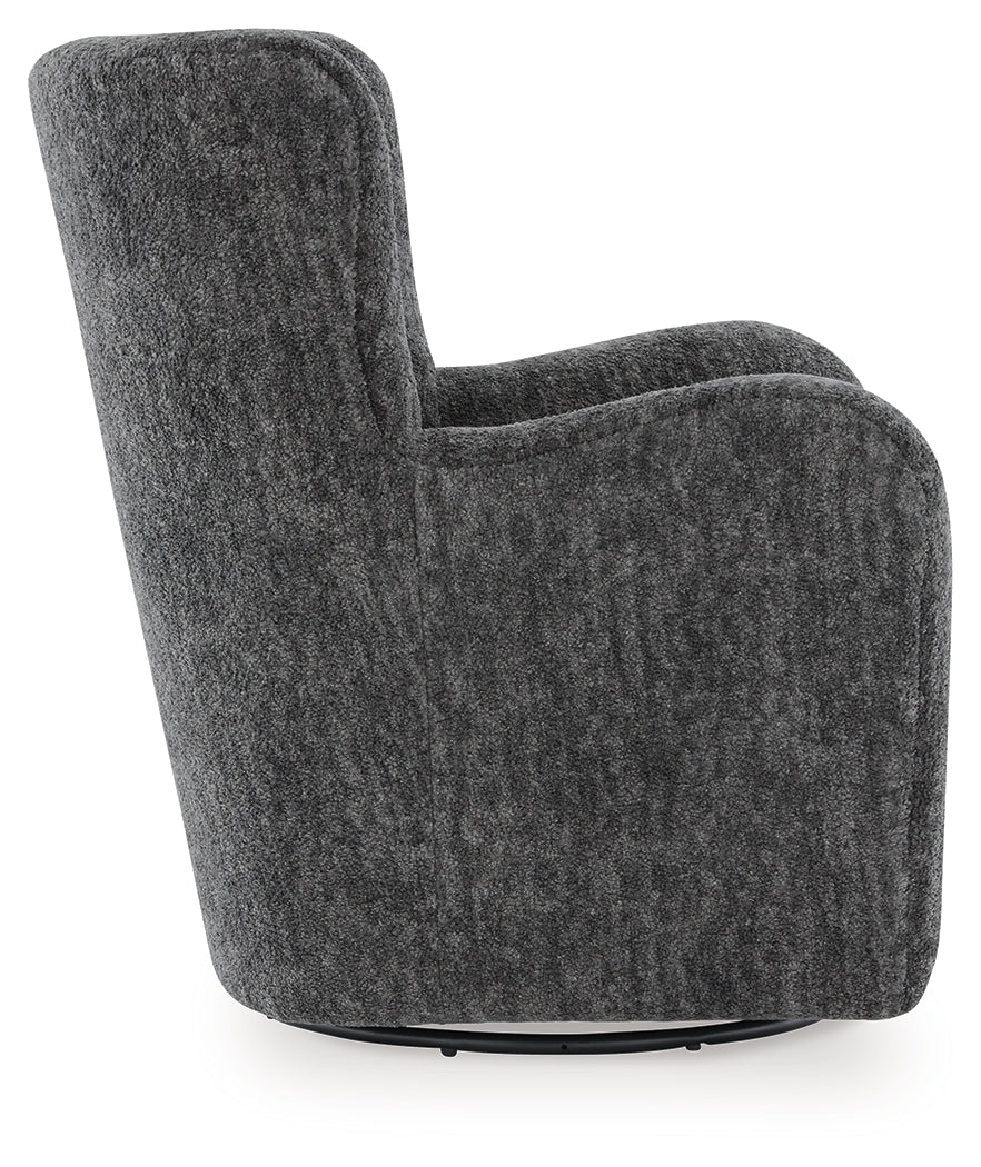 Rowenburg Heather Charcoal Swivel Glider Accent Chair - A3000796