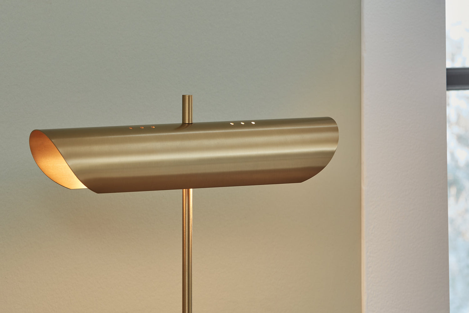 Rowleigh Gold Finish/White Desk Lamp - L734392