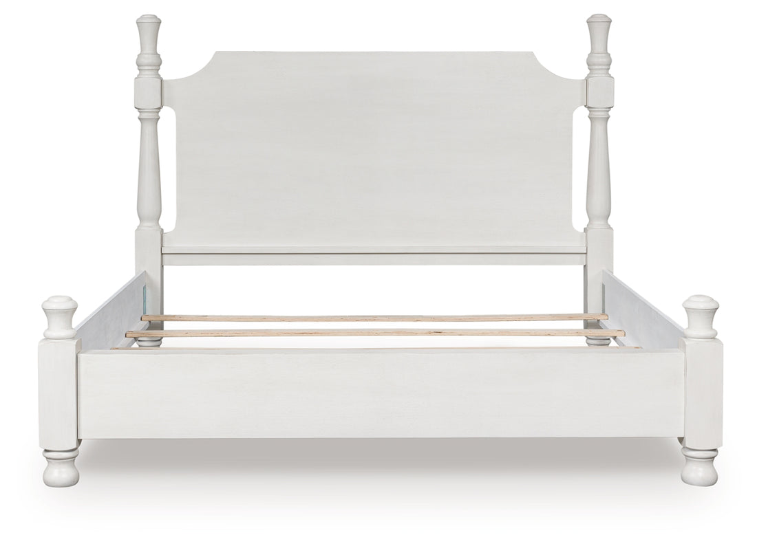 Rowlenstown Antique White California King Poster Bed - PCB823B5