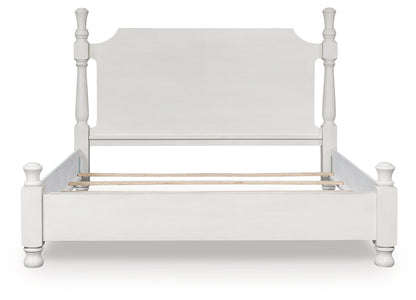 Rowlenstown Antique White California King Poster Bed - PCB823B5