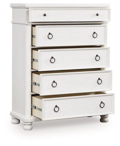 Rowlenstown Antique White Chest of Drawers - PCB823-46
