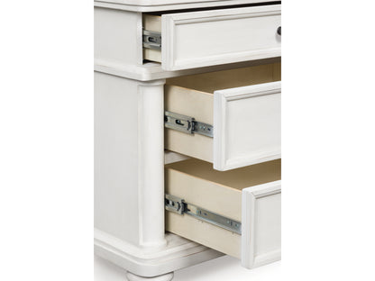 Rowlenstown Antique White Dresser and Mirror - PCB823B1