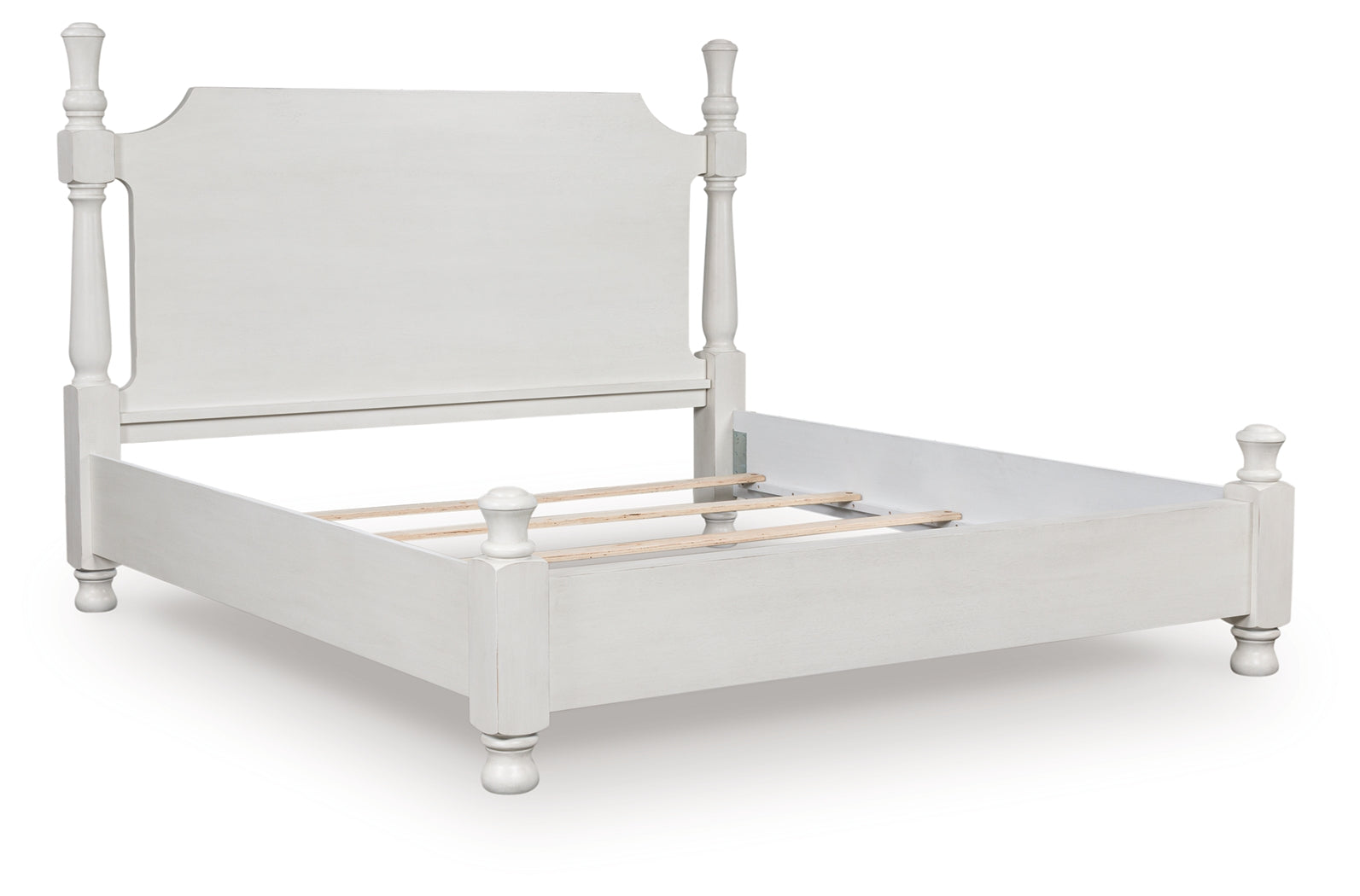 Rowlenstown Antique White King Poster Bed - PCB823B4
