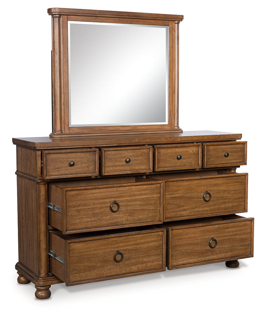 Rowlenstown Brown Dresser and Mirror - PCB824B1