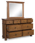 Rowlenstown Brown Dresser and Mirror - PCB824B1
