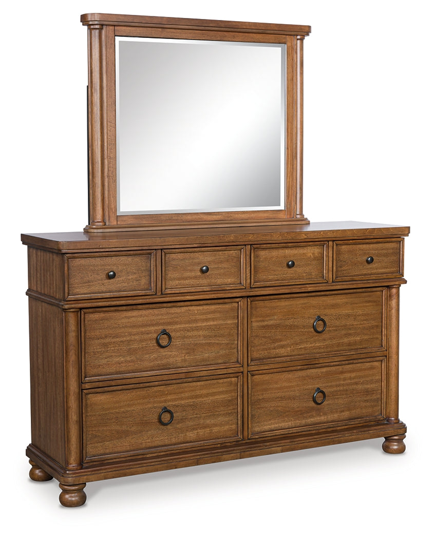 Rowlenstown Brown Dresser and Mirror - PCB824B1