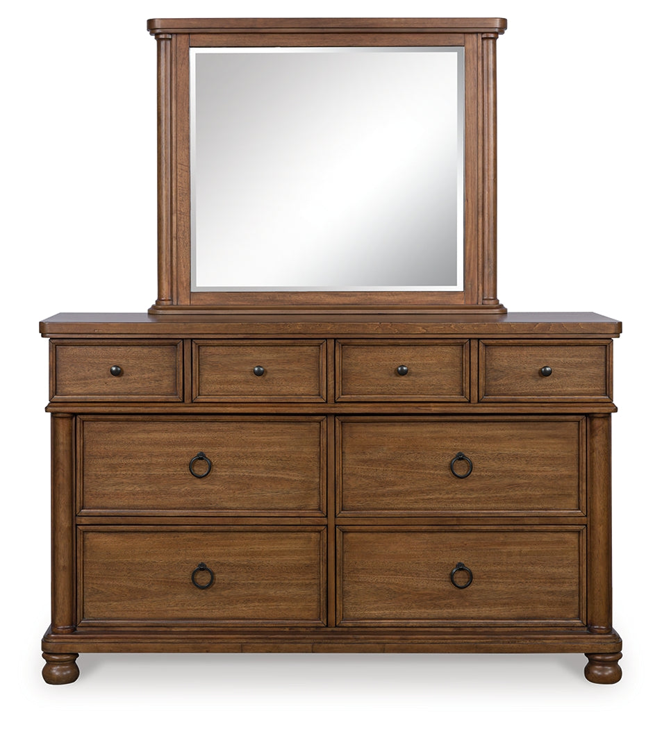 Rowlenstown Brown Dresser and Mirror - PCB824B1