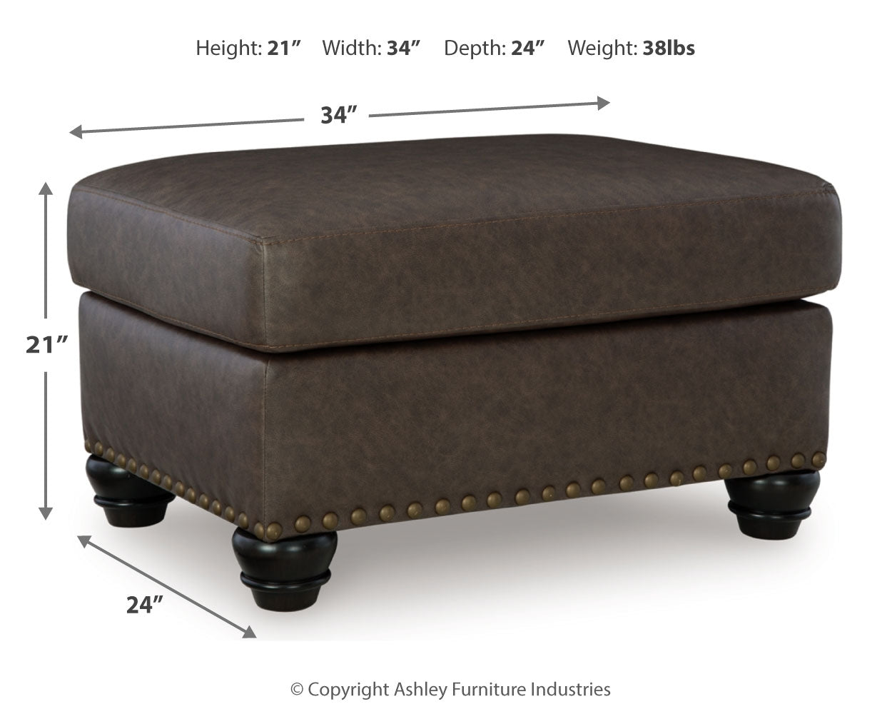 Roxmere Chair and Ottoman in Umber from Ashley - Luna Furniture