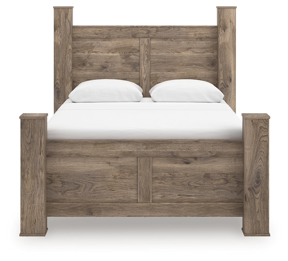 Rusticott Brown Queen Poster Bed - PCB2260B4