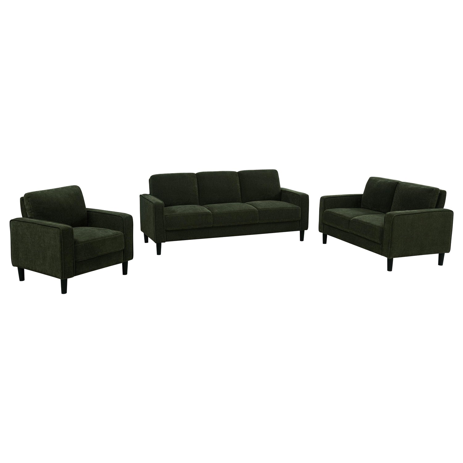 Ruth 3-piece Fabric Upholstered Track Arm Sofa Matcha Green - 511214-S3