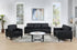 Ruth Black 3-Piece Upholstered Track Arm Faux Leather Sofa Set from Coaster - Luna Furniture