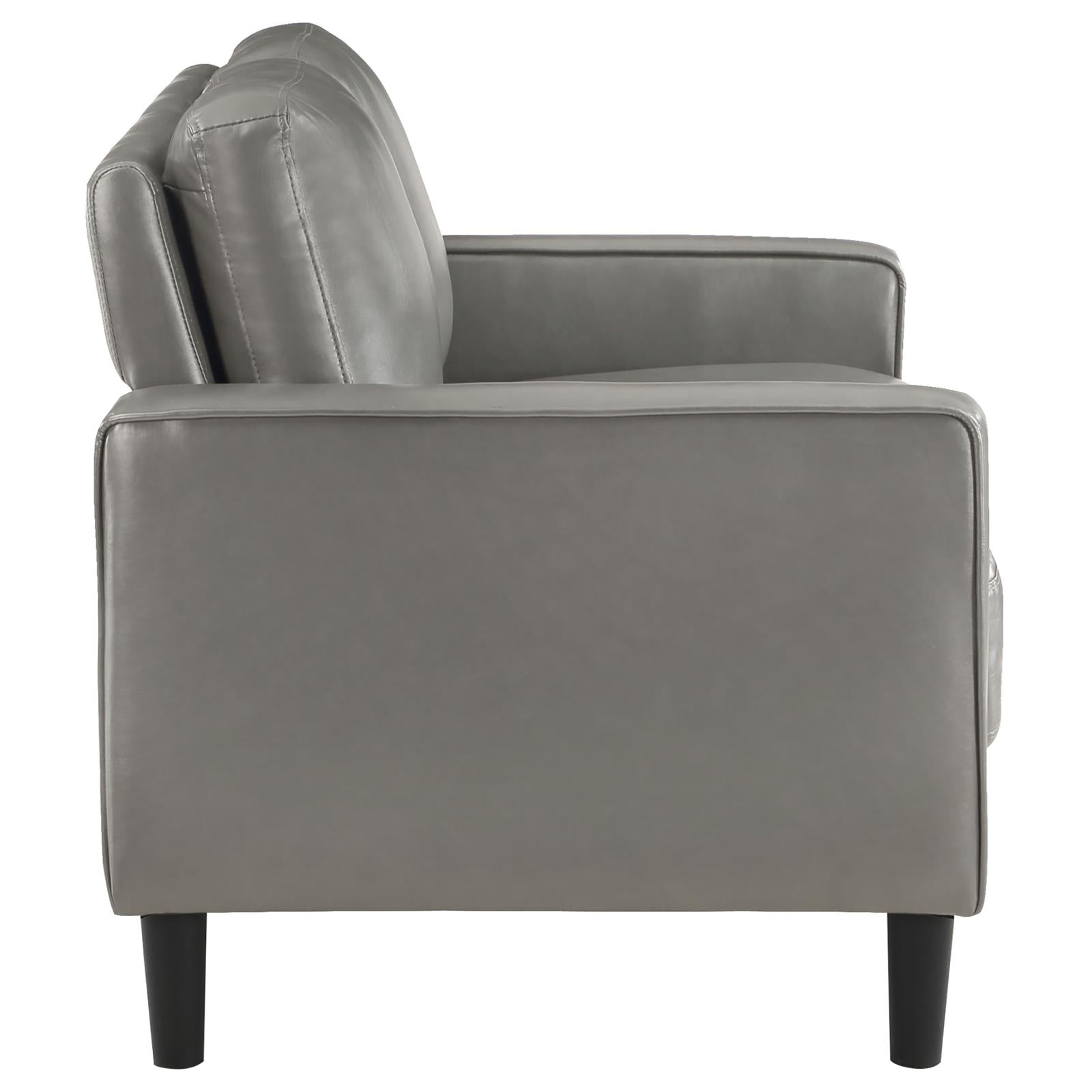Ruth Gray 3-Piece Upholstered Track Arm Faux Leather Sofa Set from Coaster - Luna Furniture