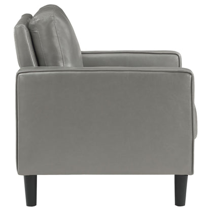 Ruth Gray 3-Piece Upholstered Track Arm Faux Leather Sofa Set from Coaster - Luna Furniture