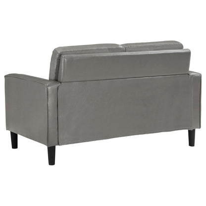 Ruth Gray 3-Piece Upholstered Track Arm Faux Leather Sofa Set from Coaster - Luna Furniture