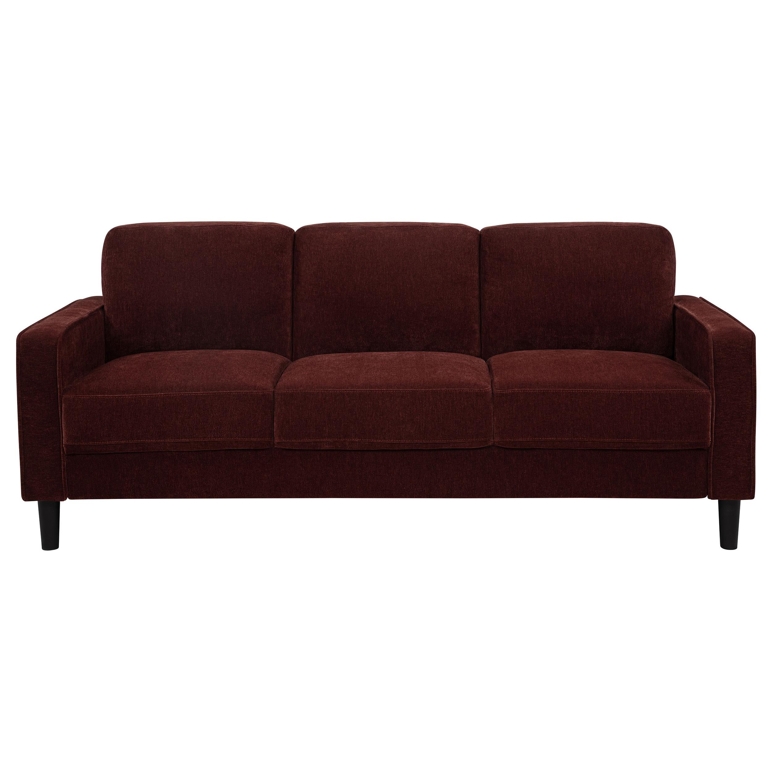 Ruth 77-inch Fabric Upholstered Track Arm Sofa Rust Red - 511211