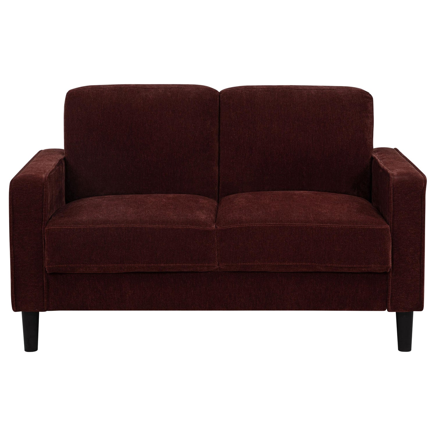 Ruth Fabric Upholstered Track Arm Loveseat Rust Red - 511212