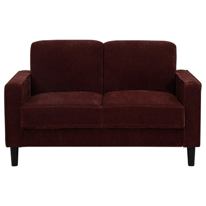 Ruth Fabric Upholstered Track Arm Loveseat Rust Red - 511212